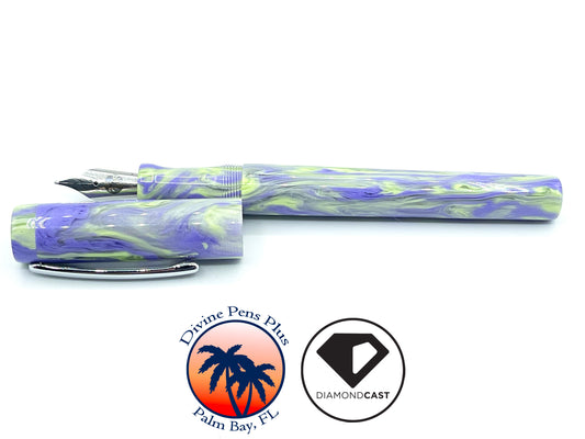 Agape Fountain Pen - Custom Purple and Green DiamondCast™