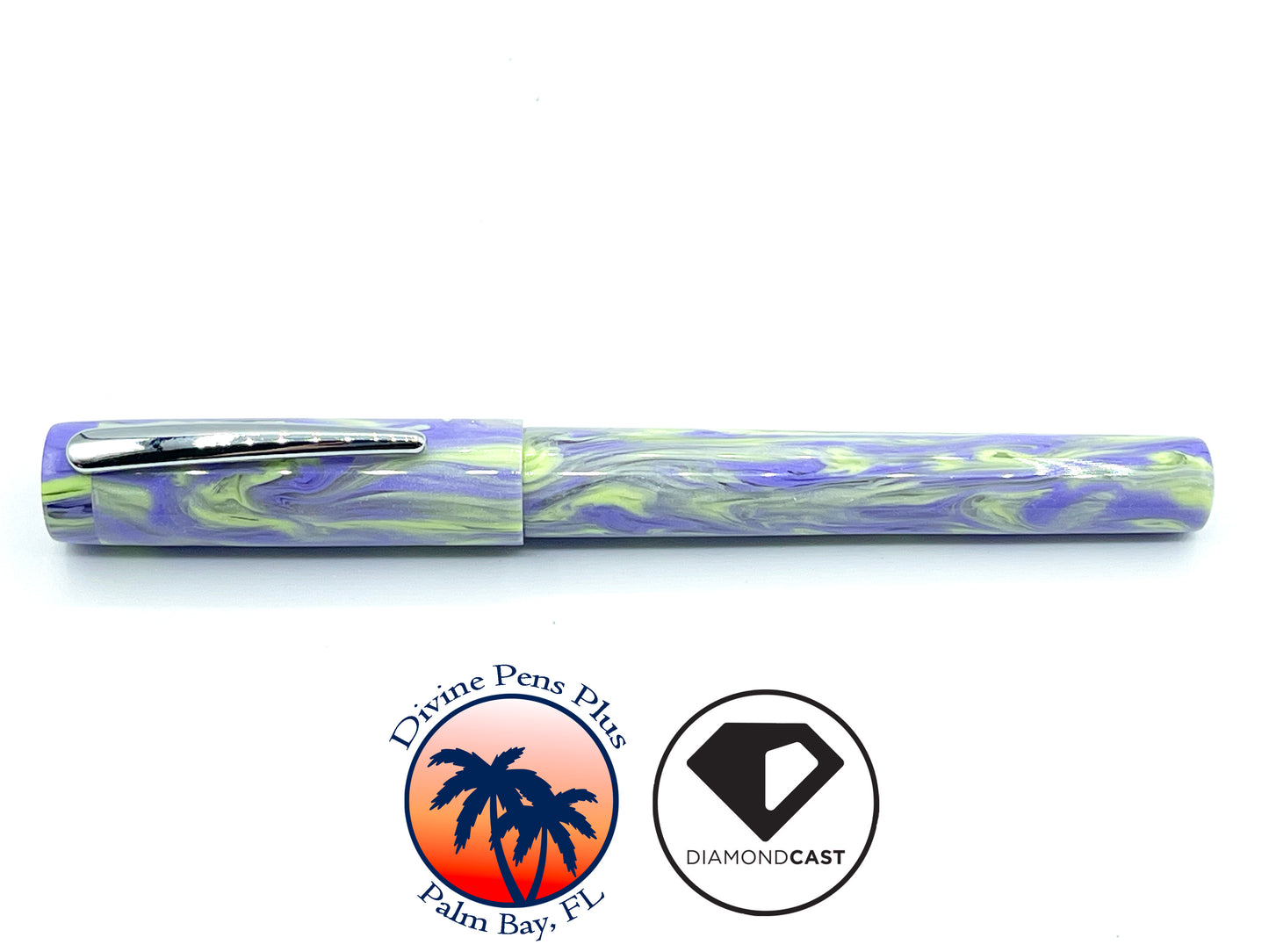 Agape Fountain Pen - Custom Purple and Green DiamondCast™