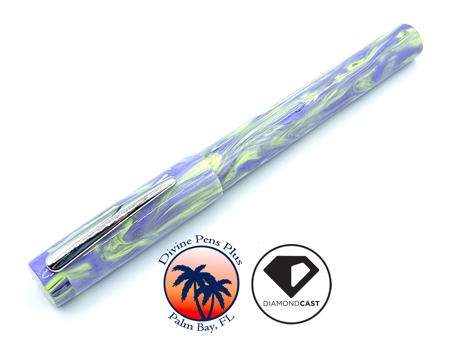 Agape Fountain Pen - Custom Purple and Green DiamondCast™