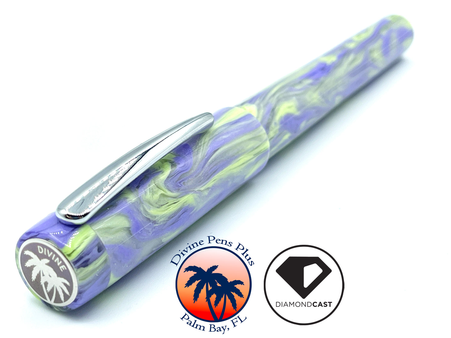 Agape Fountain Pen - Custom Purple and Green DiamondCast™