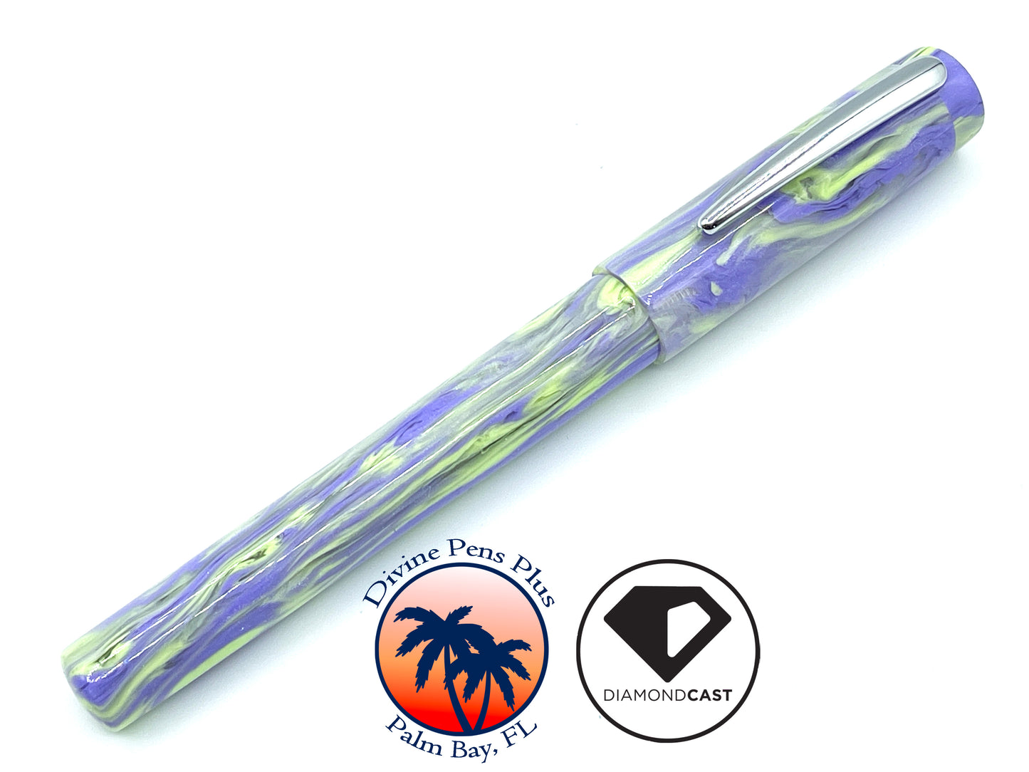 Agape Fountain Pen - Custom Purple and Green DiamondCast™