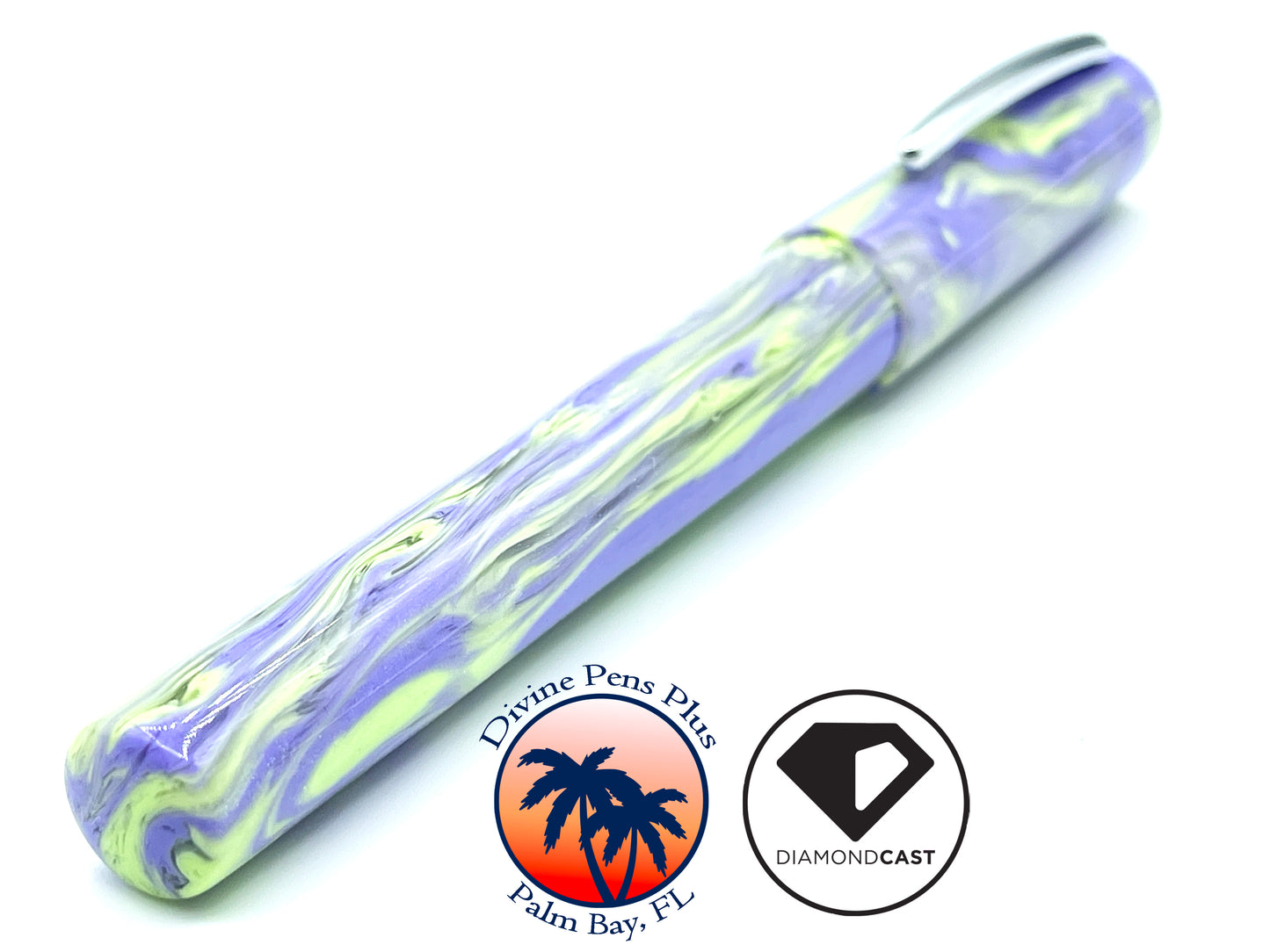 Agape Fountain Pen - Custom Purple and Green DiamondCast™