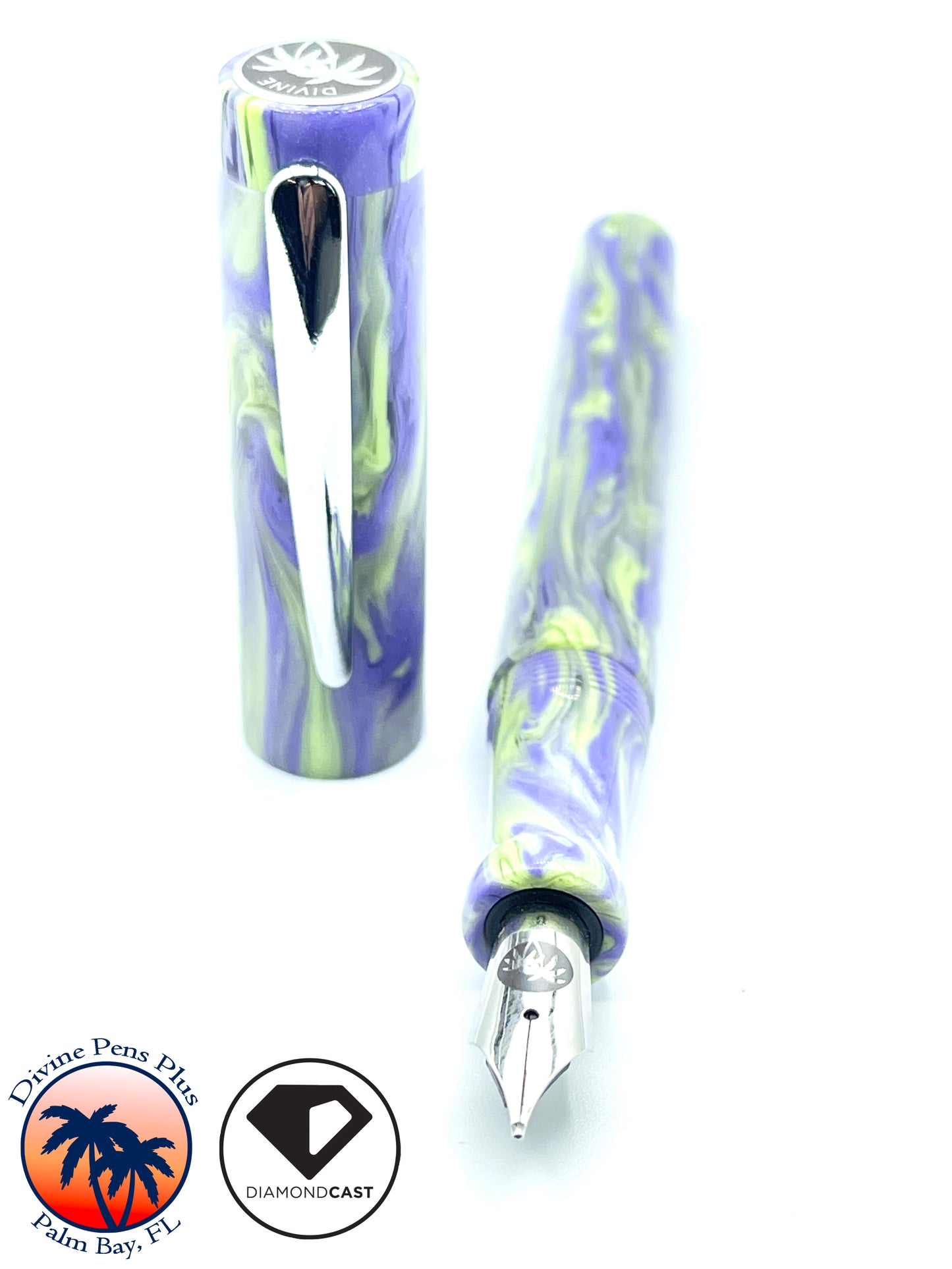 Agape Fountain Pen - Custom Purple and Green DiamondCast™