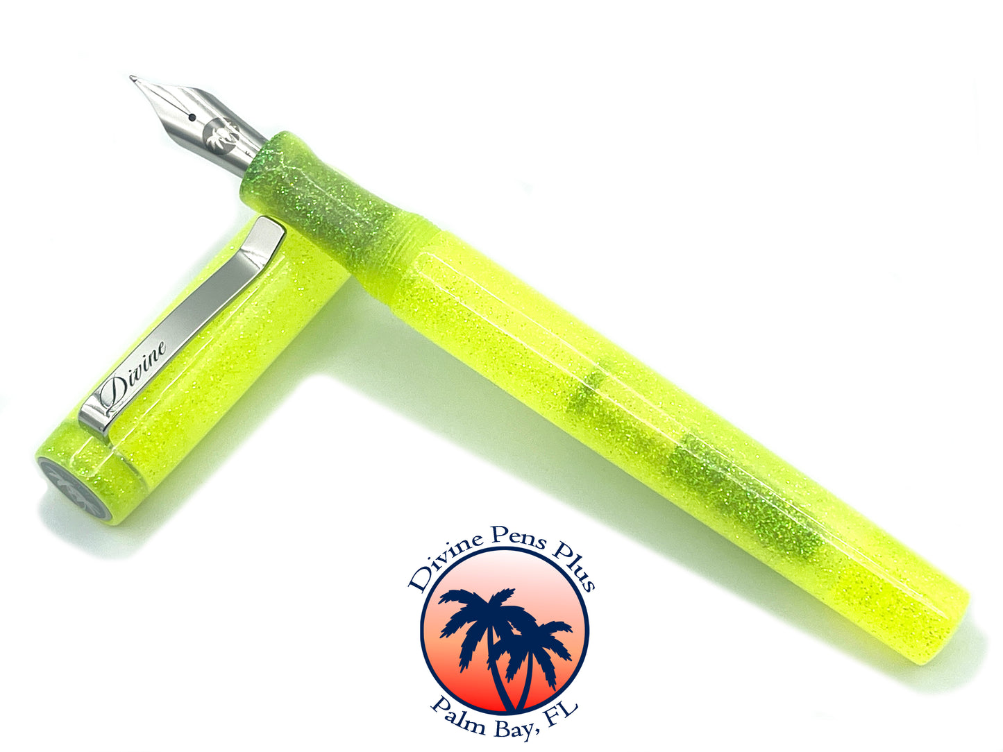 Agape Fountain Pen - "Highlighter Yellow" Glitter