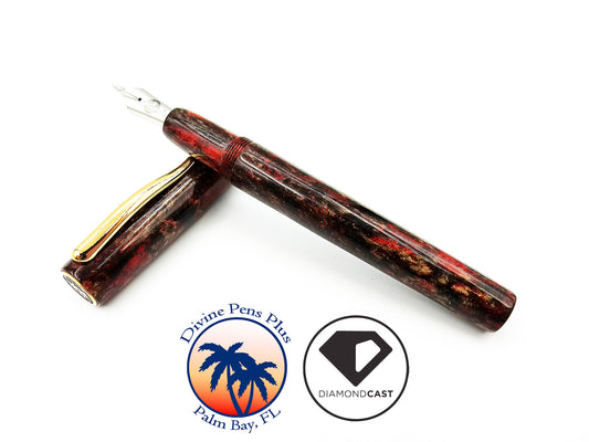 Agape Fountain Pen - "Red Dragon" DiamondCast™