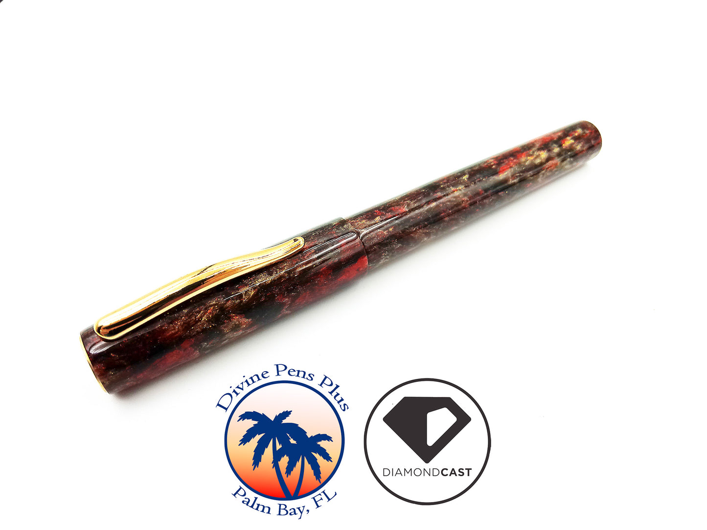 Agape Fountain Pen - "Red Dragon" DiamondCast™