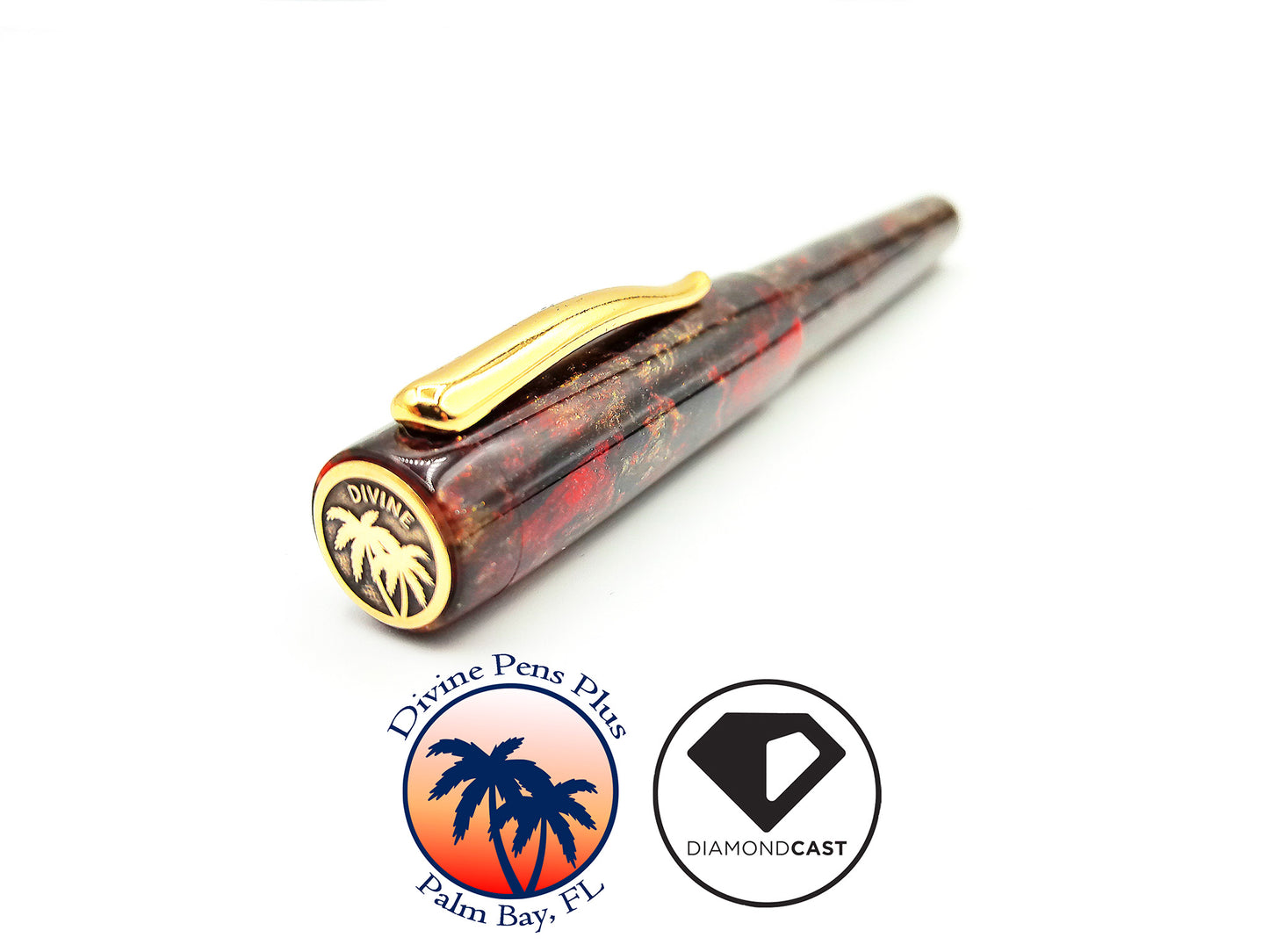 Agape Fountain Pen - "Red Dragon" DiamondCast™