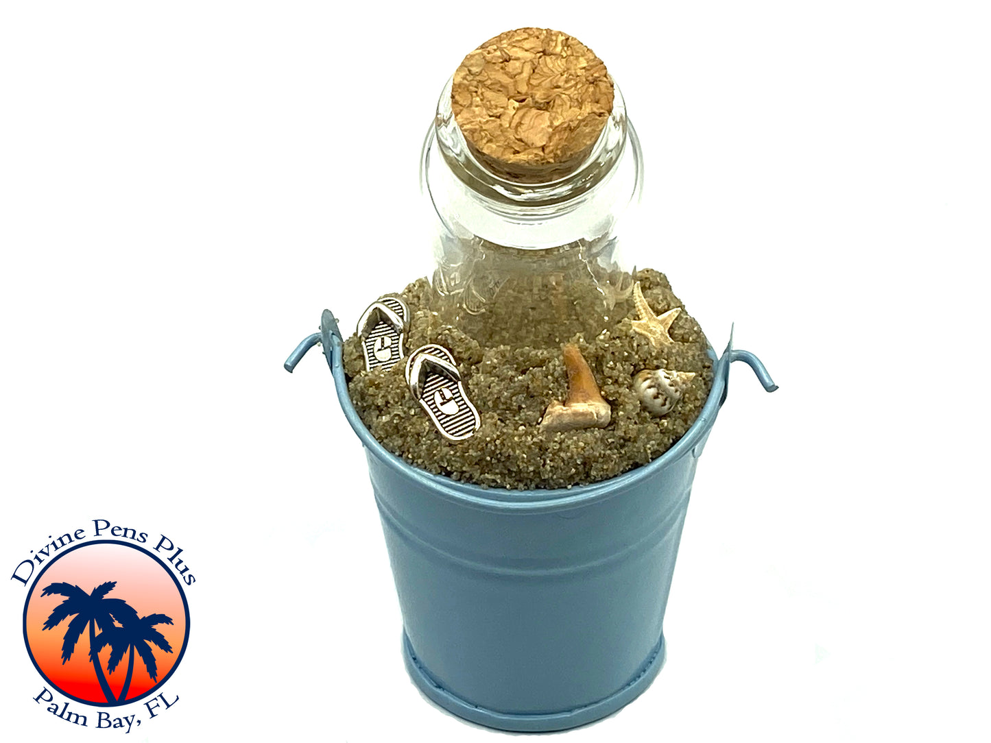 Beach Bucket Pen Display - Blue