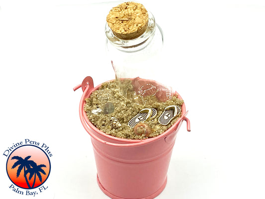 Beach Bucket Pen Display - Pink
