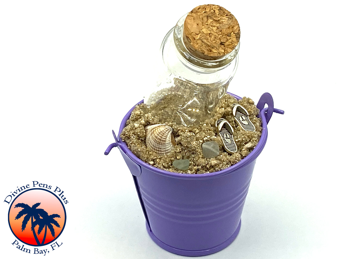 Beach Bucket Pen Display - Purple