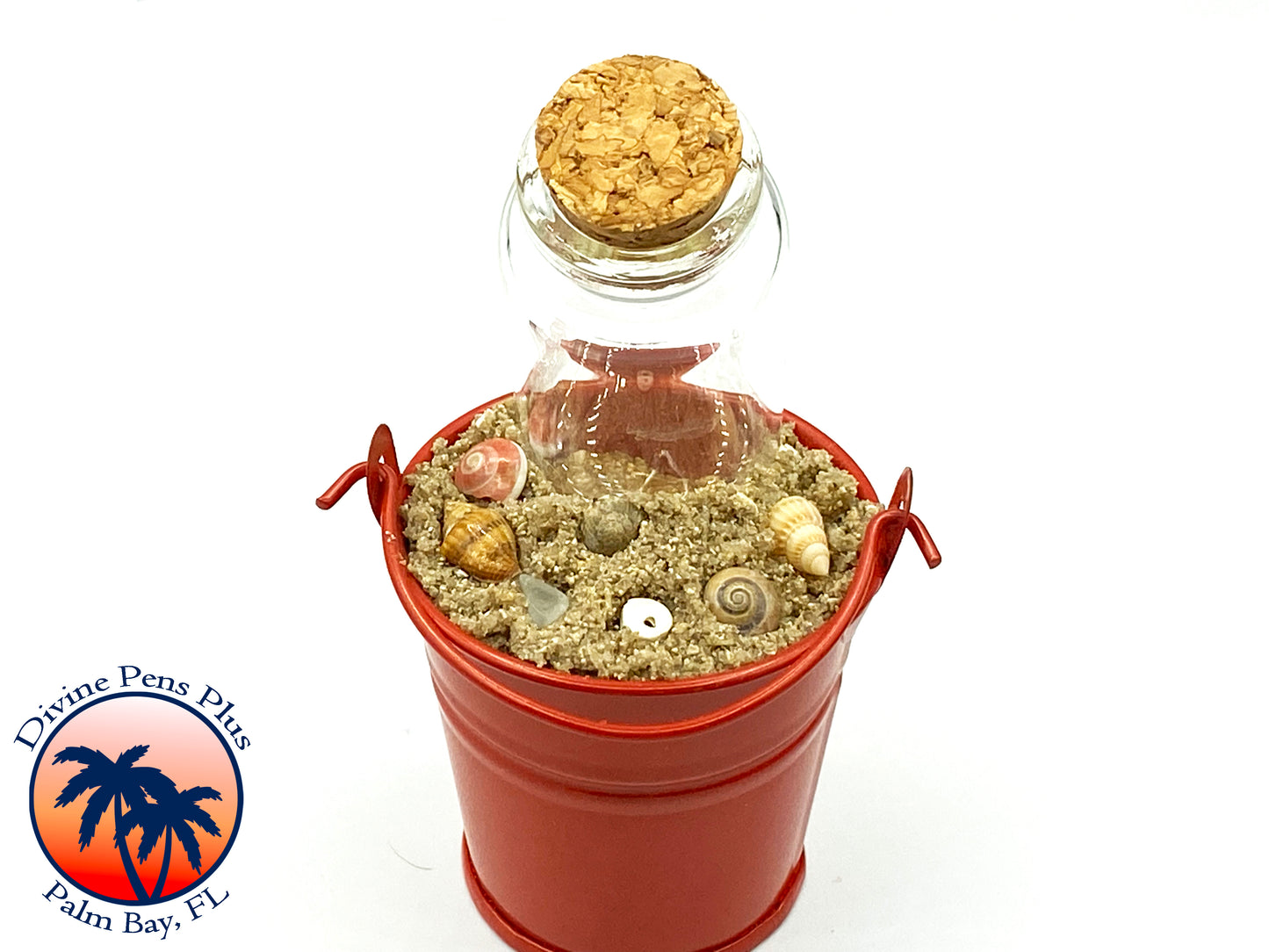 Beach Bucket Pen Display - Red