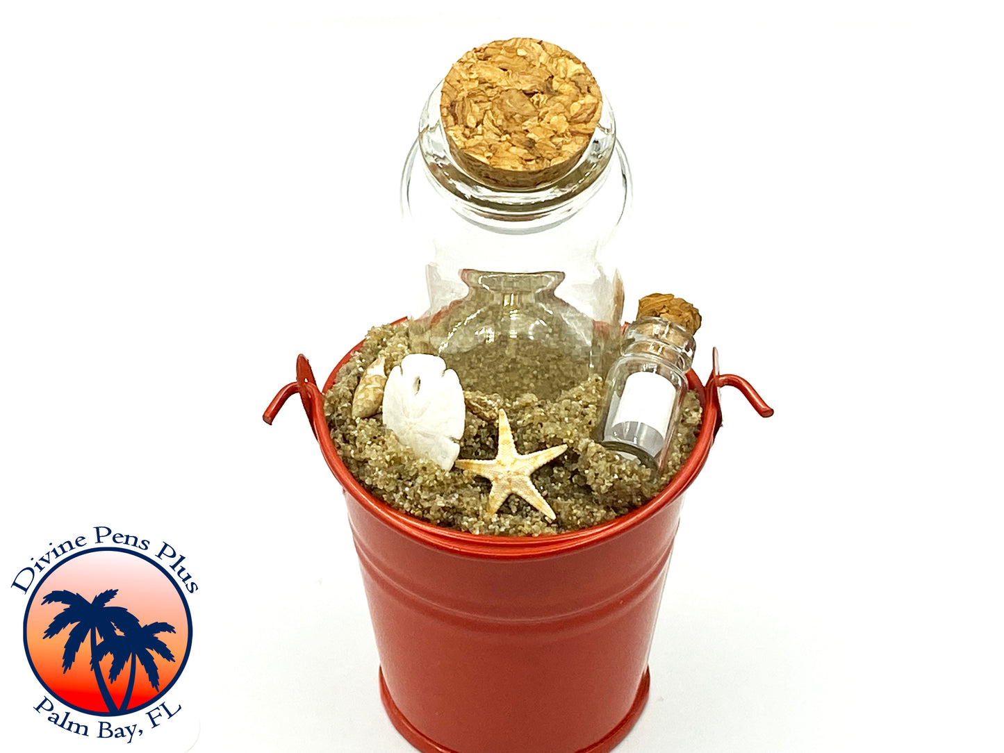 Beach Bucket Pen Display - Red