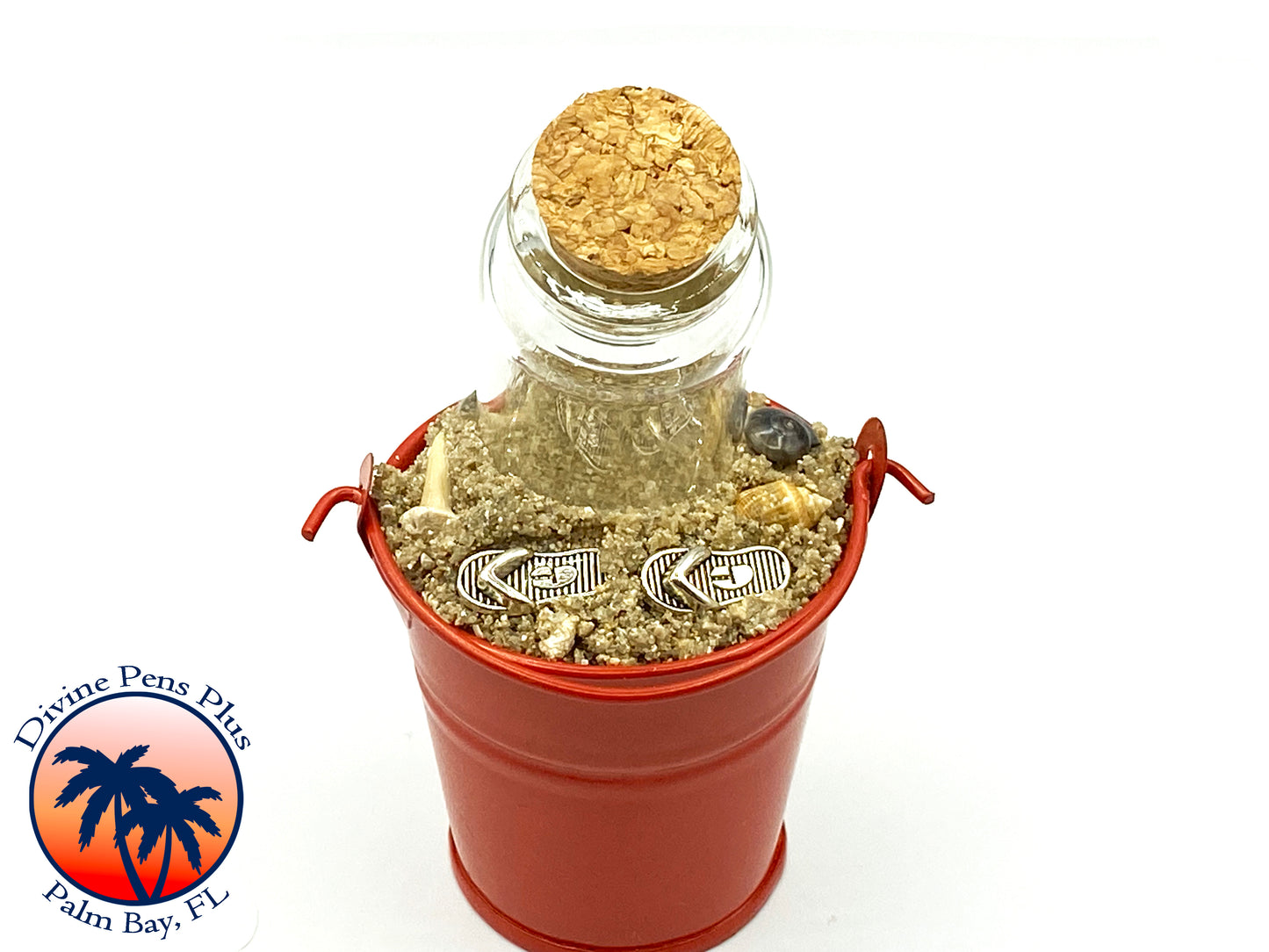 Beach Bucket Pen Display - Red