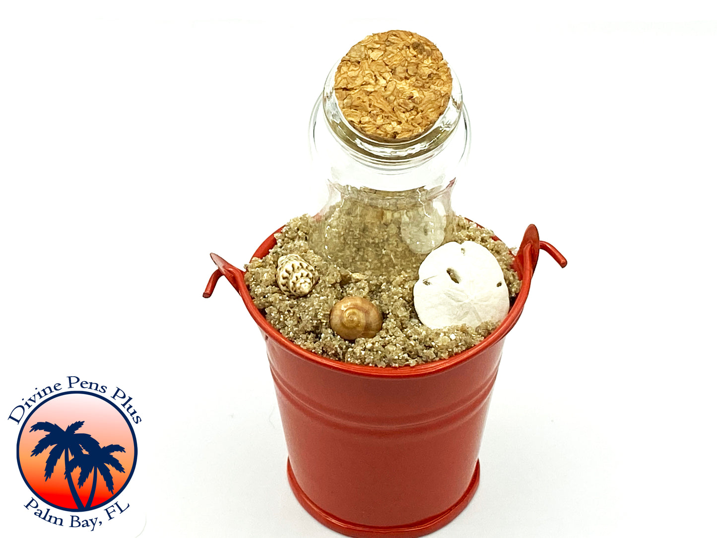 Beach Bucket Pen Display - Red