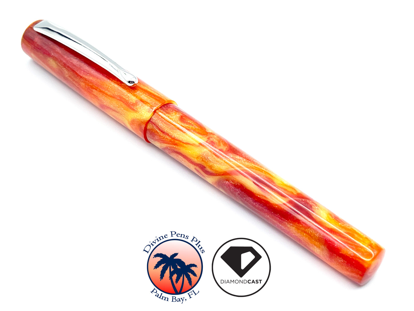 Agape Fountain Pen - "En Fuego" DiamondCast™