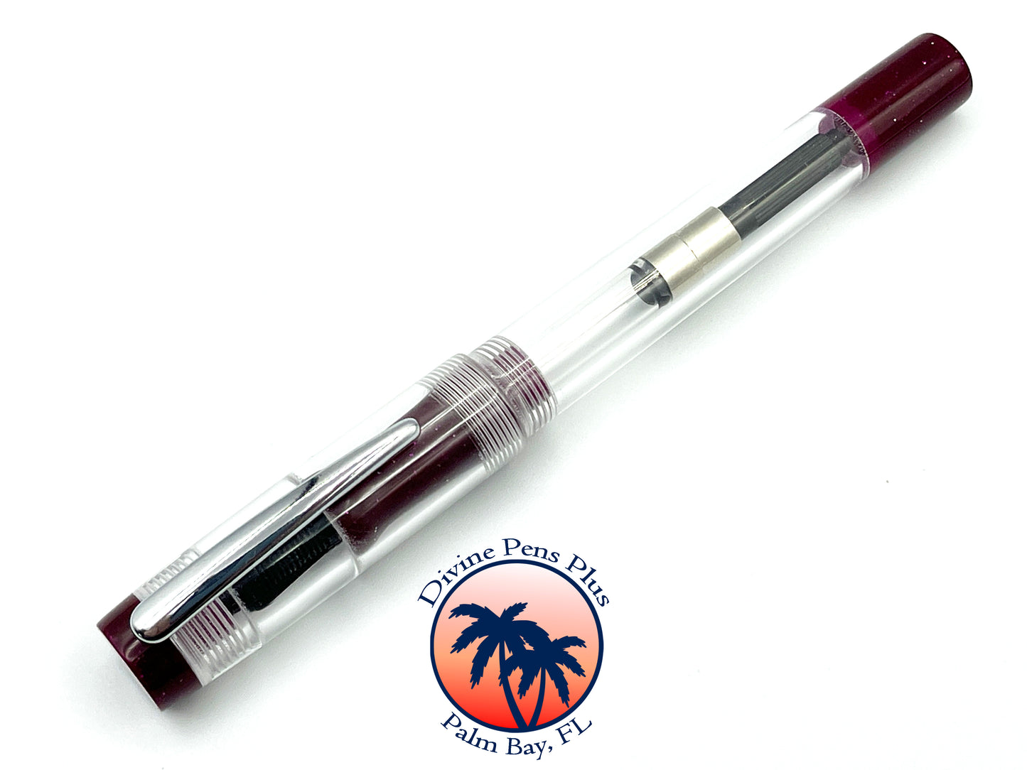 Agape Fountain Pen - Demonstrator w/"Boysenberry" Glitter