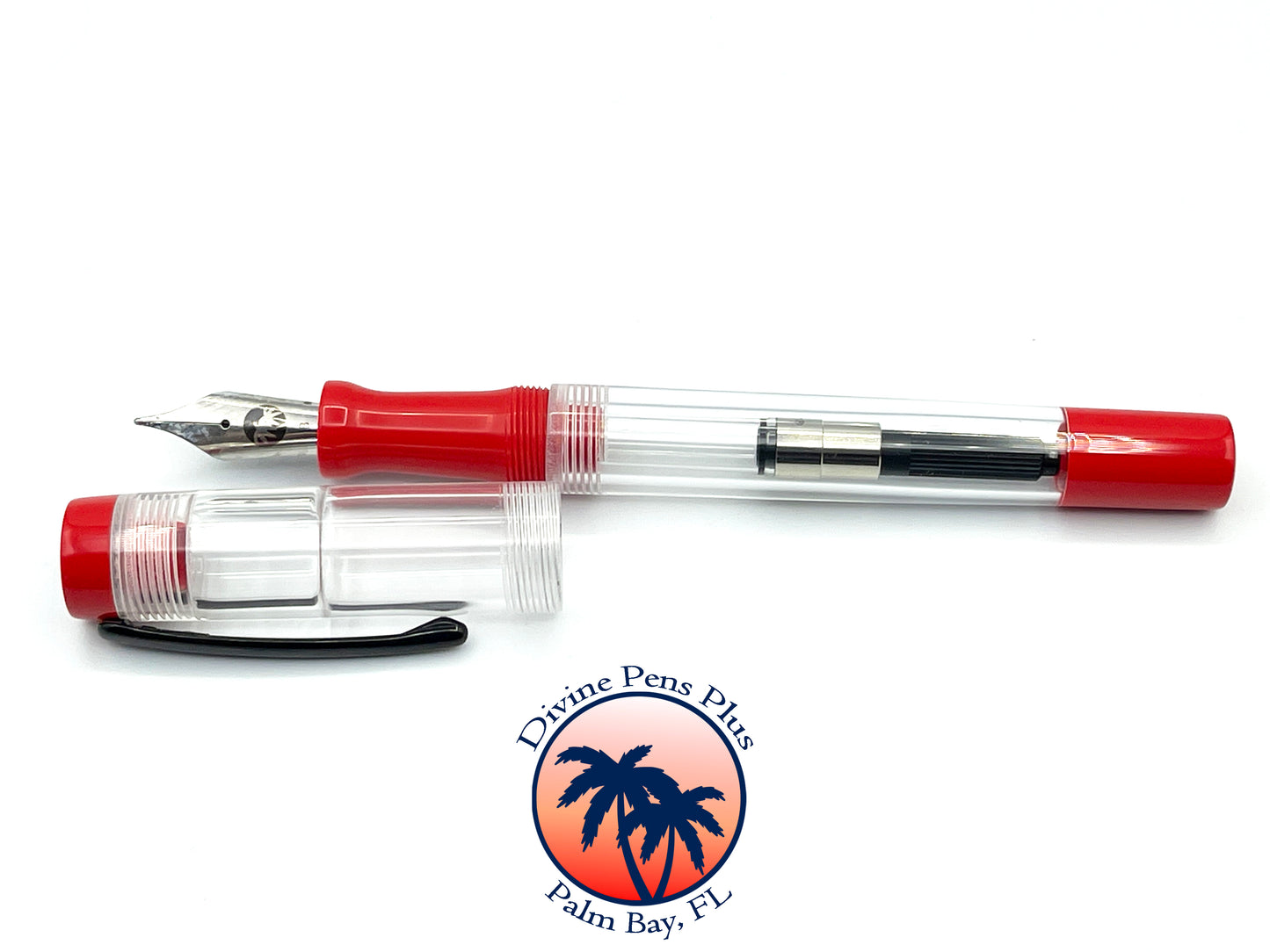 Agape Fountain Pen - Demonstrator w/Solid Red