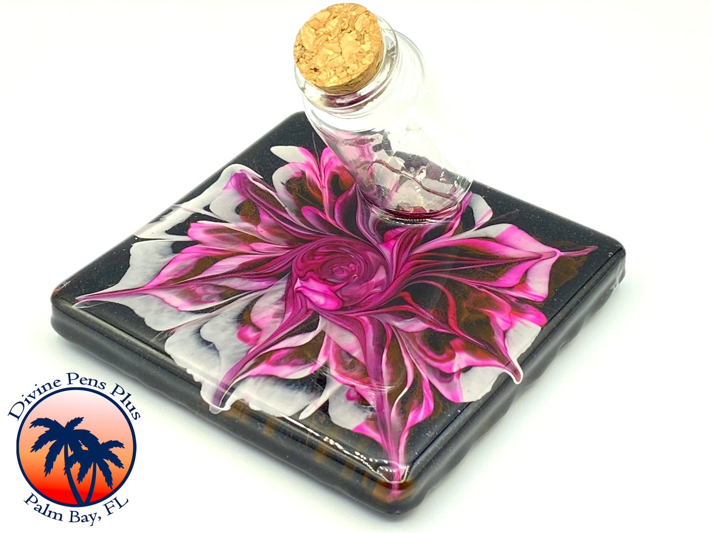 Magenta Flower Pen Display - Large Single Bottle