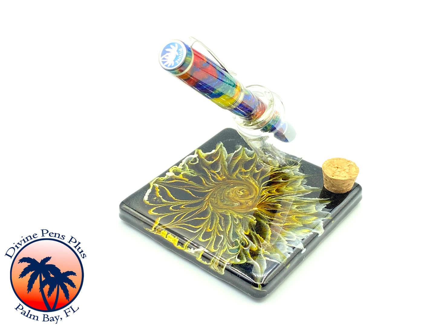 Yellow Flower Pen Display - Large Single Bottle