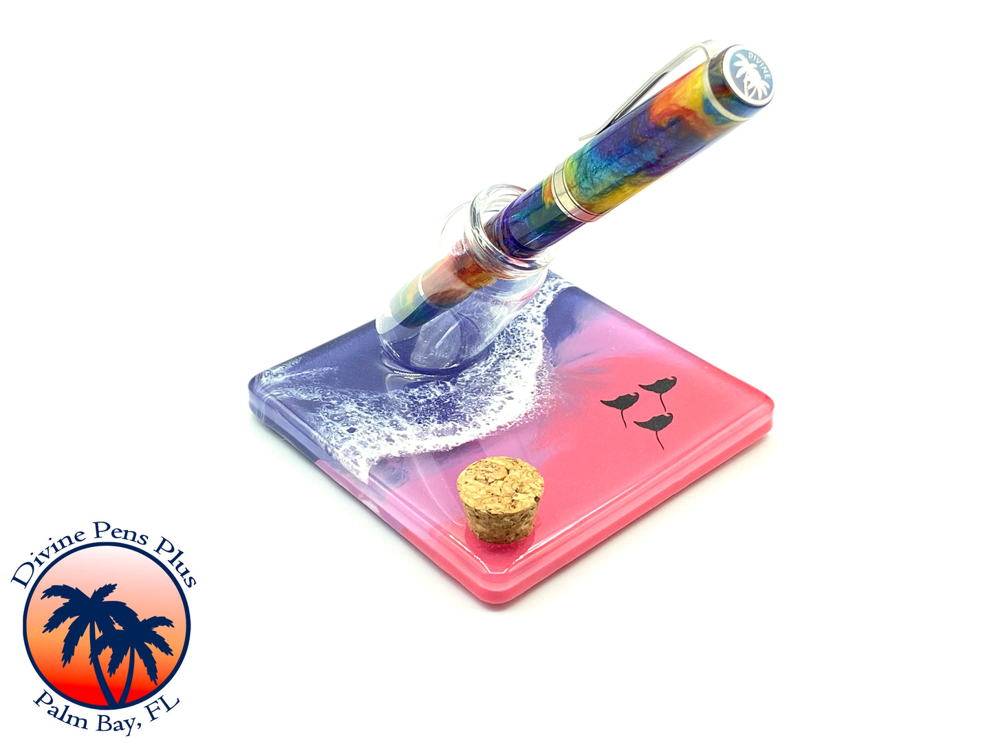 Pink and Purple Water Pen Display with Stingrays - Single Bottle