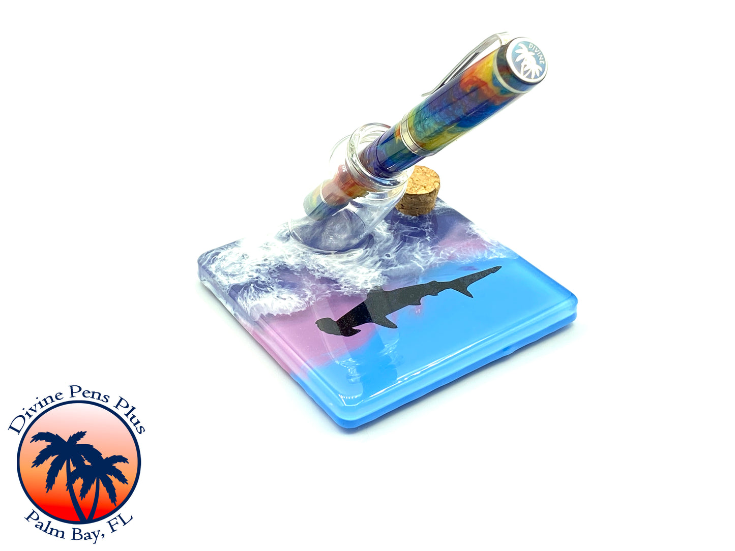 Blue and Purple Water Pen Display with Shark - Single Bottle