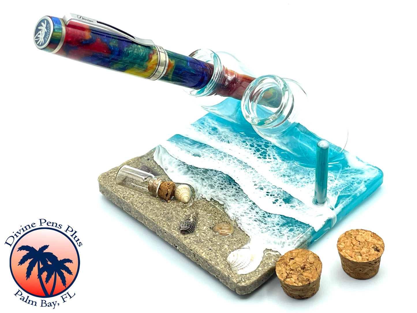 Seashore Pen Display - Double Bottle w/Cap Post (DP1)