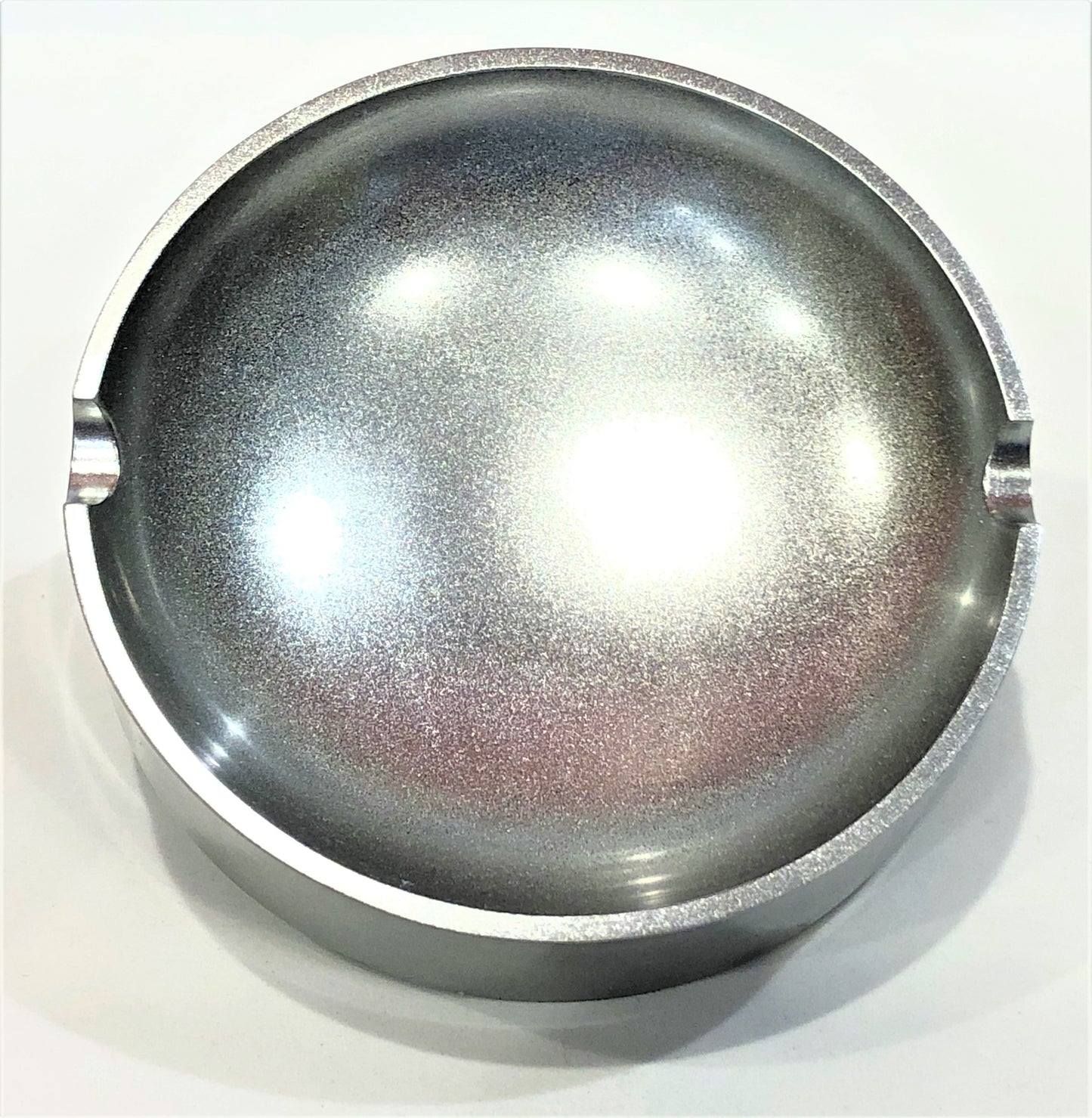 Round Chrome and Black Trinket/Ashtray