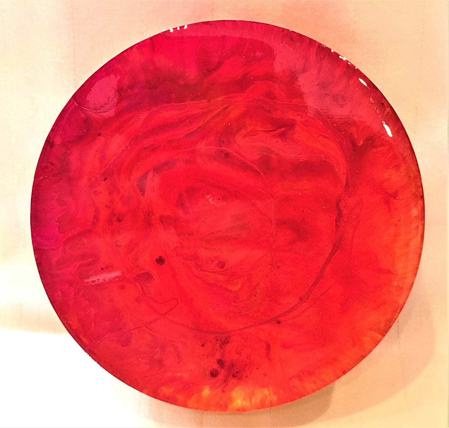 Round Pink Orange and Yellow Trinket/Ashtray