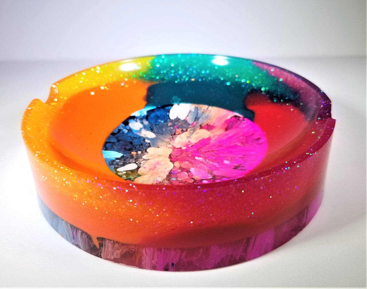 Round Red Yellow and Green Trinket/Ashtray