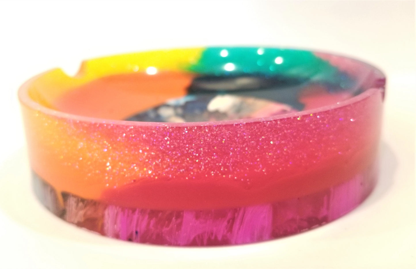 Round Red Yellow and Green Trinket/Ashtray