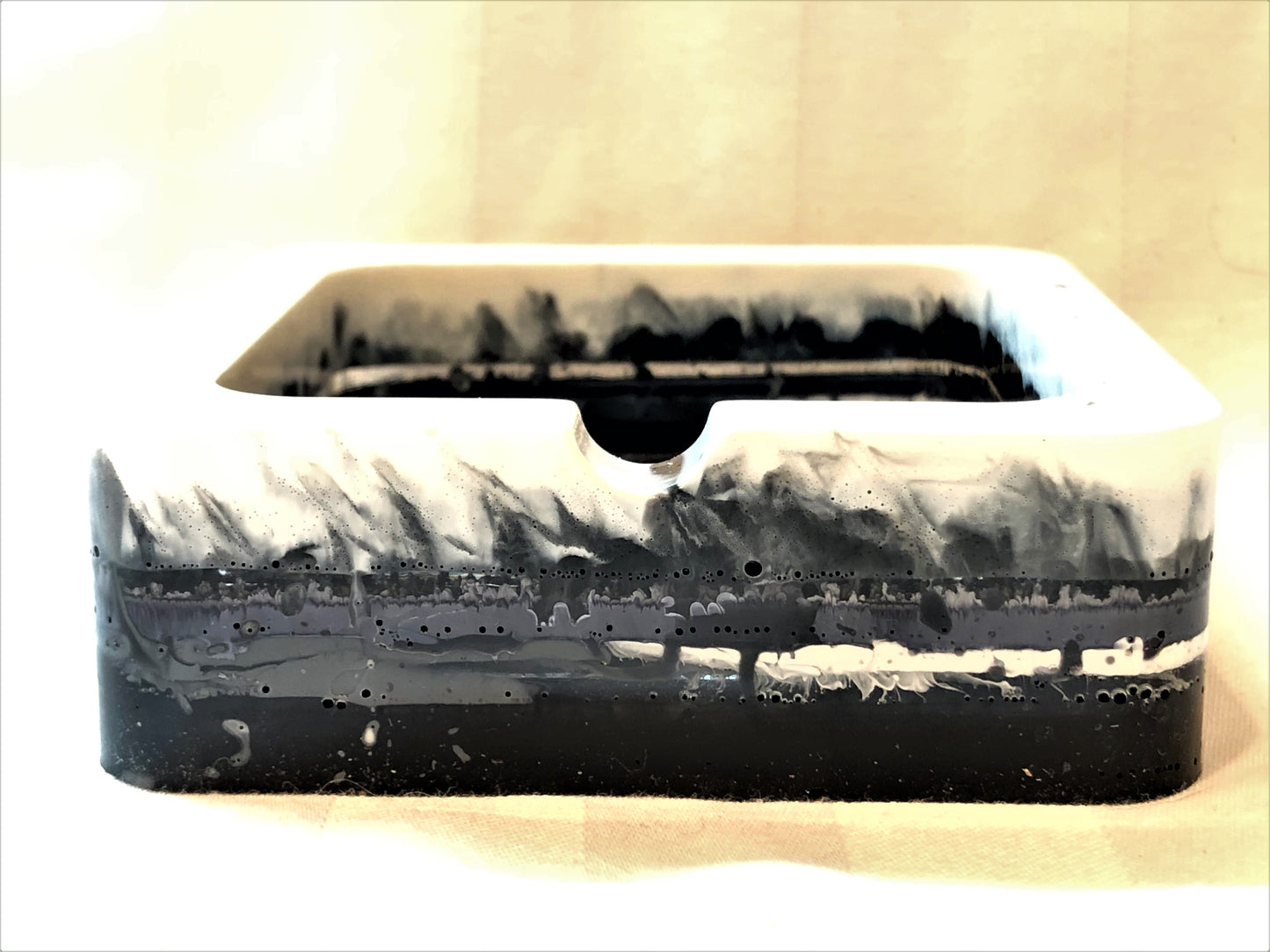 Square Black and White Trinket/Ashtray