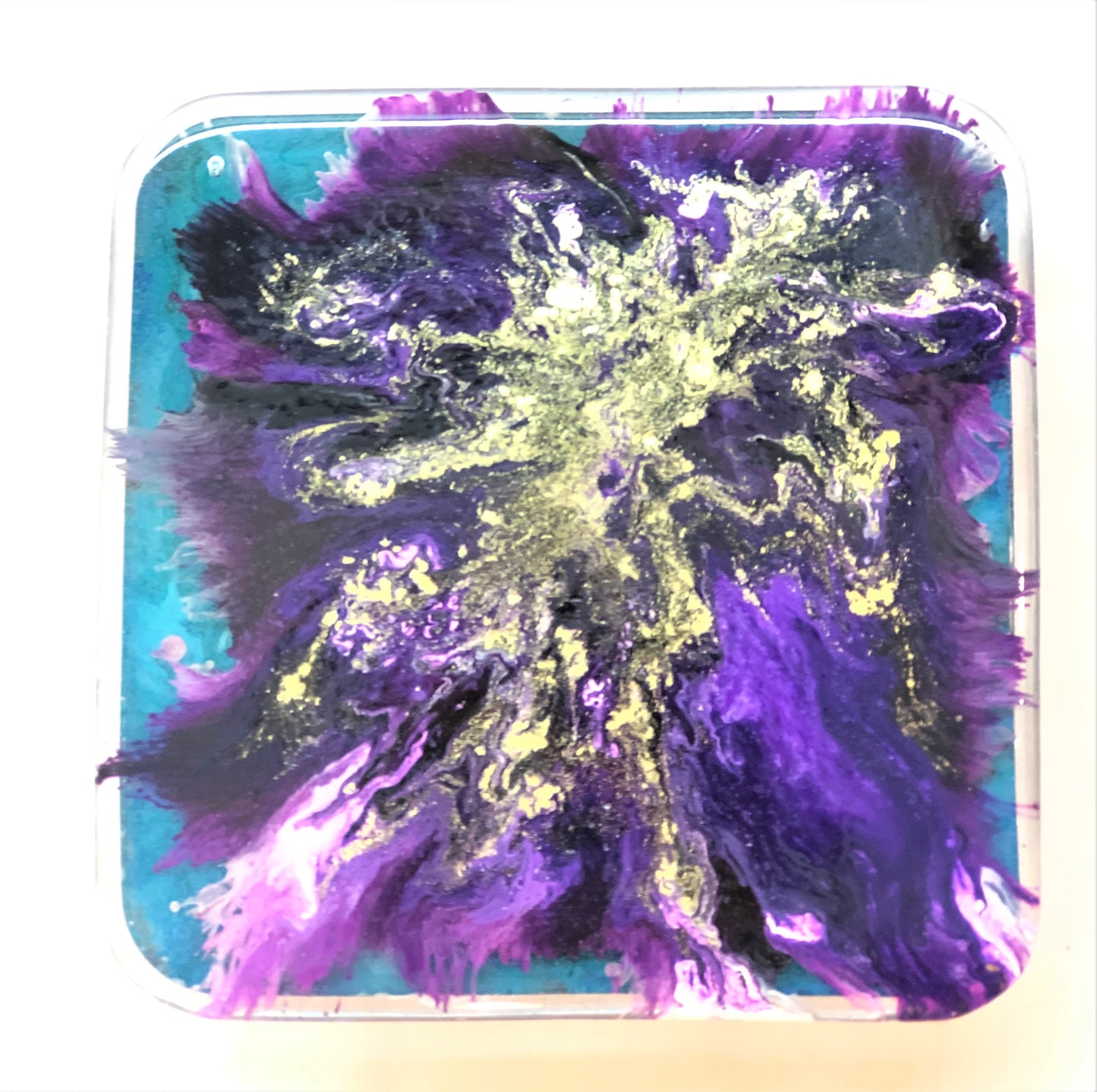 Square Blue Purple and White Trinket/Ashtray