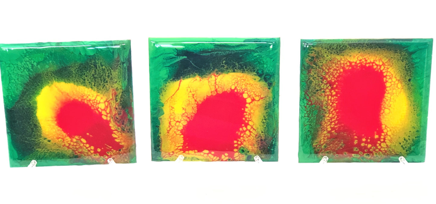 Square Wood Coasters - Various Colors