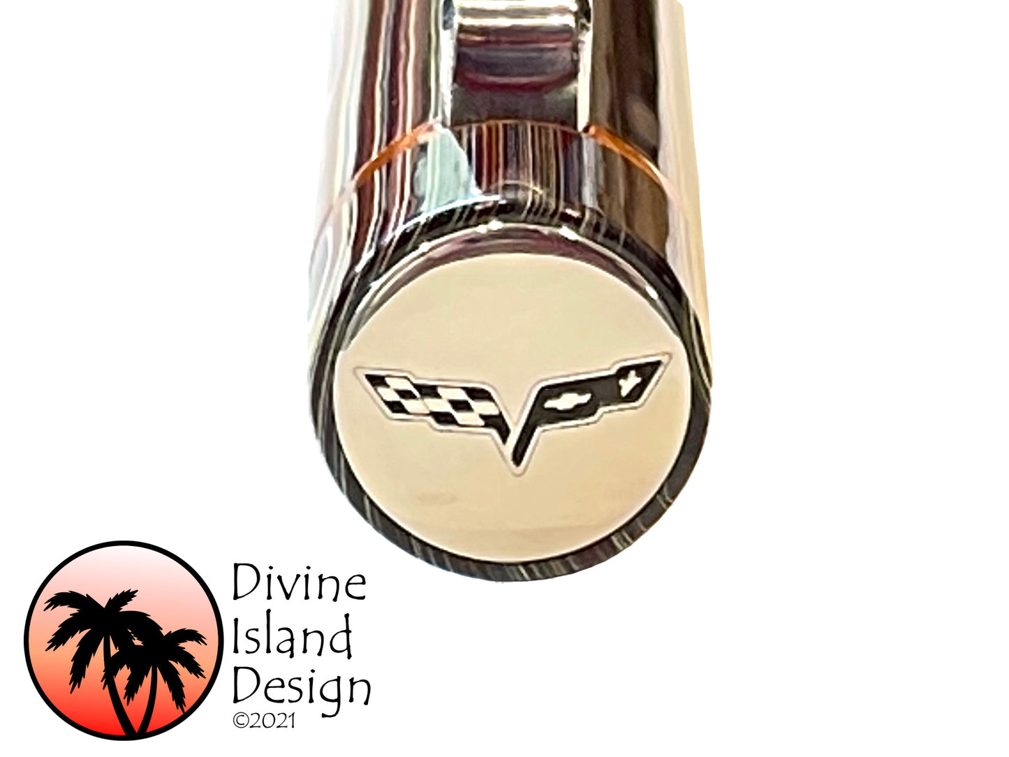 Custom Fountain Pen - Corvette Fordite with Daytona Orange