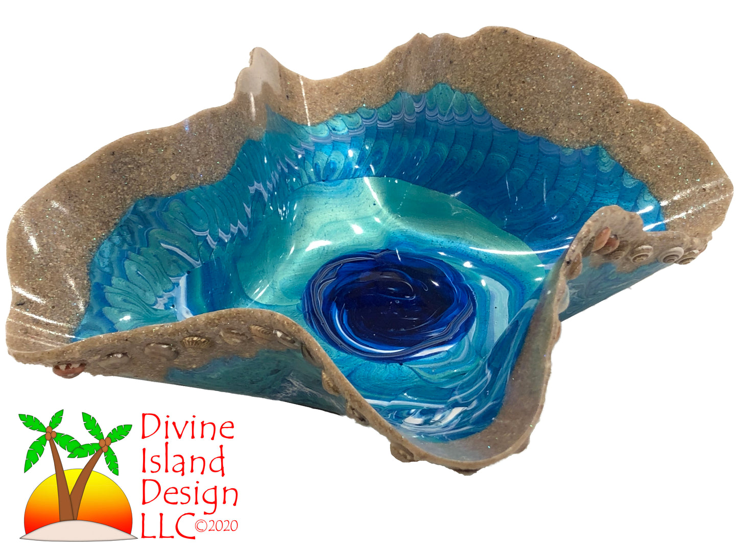 Resin Free Form Bowl - Ocean Themed