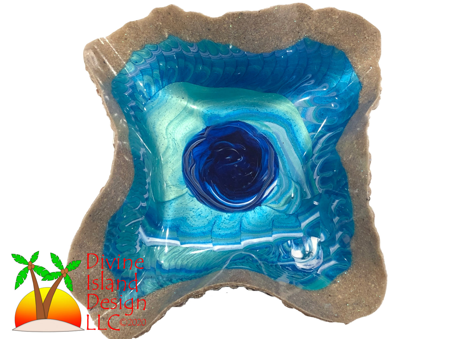 Resin Free Form Bowl - Ocean Themed