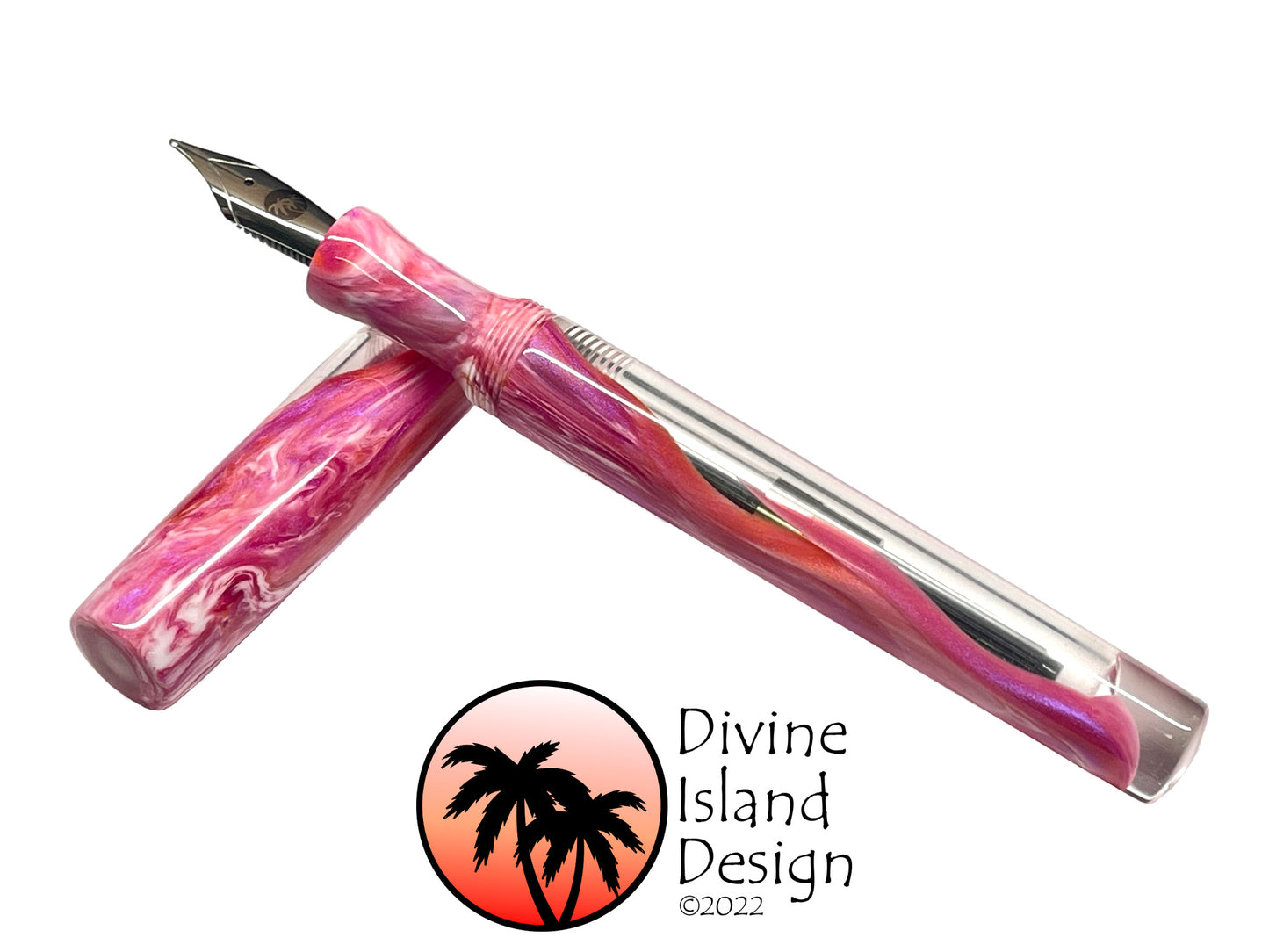 Conch Fountain - "Hibiscus" with Clear - Demonstrator