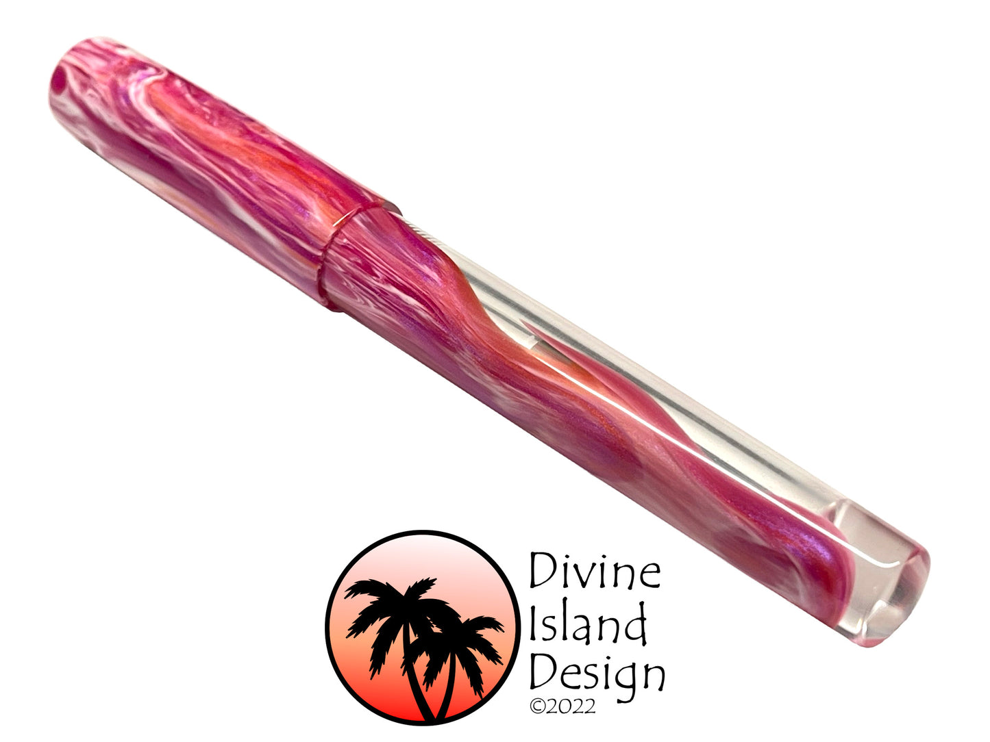 Conch Fountain - "Hibiscus" with Clear - Demonstrator