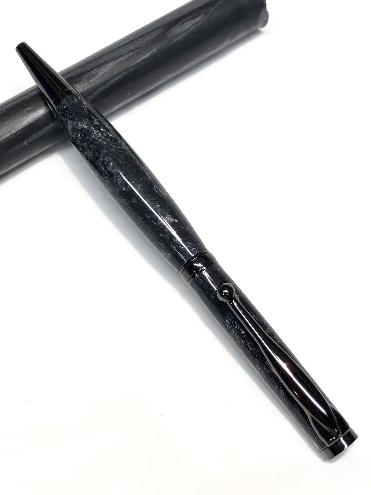 Slim Ballpoint / Gun Metal - Black and Silver Resin