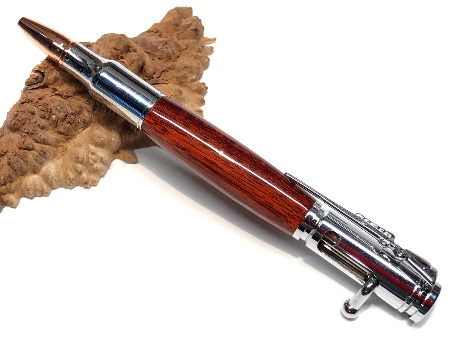 Bolt Action Ballpoint / Chrome - Wood / African Bloodwood