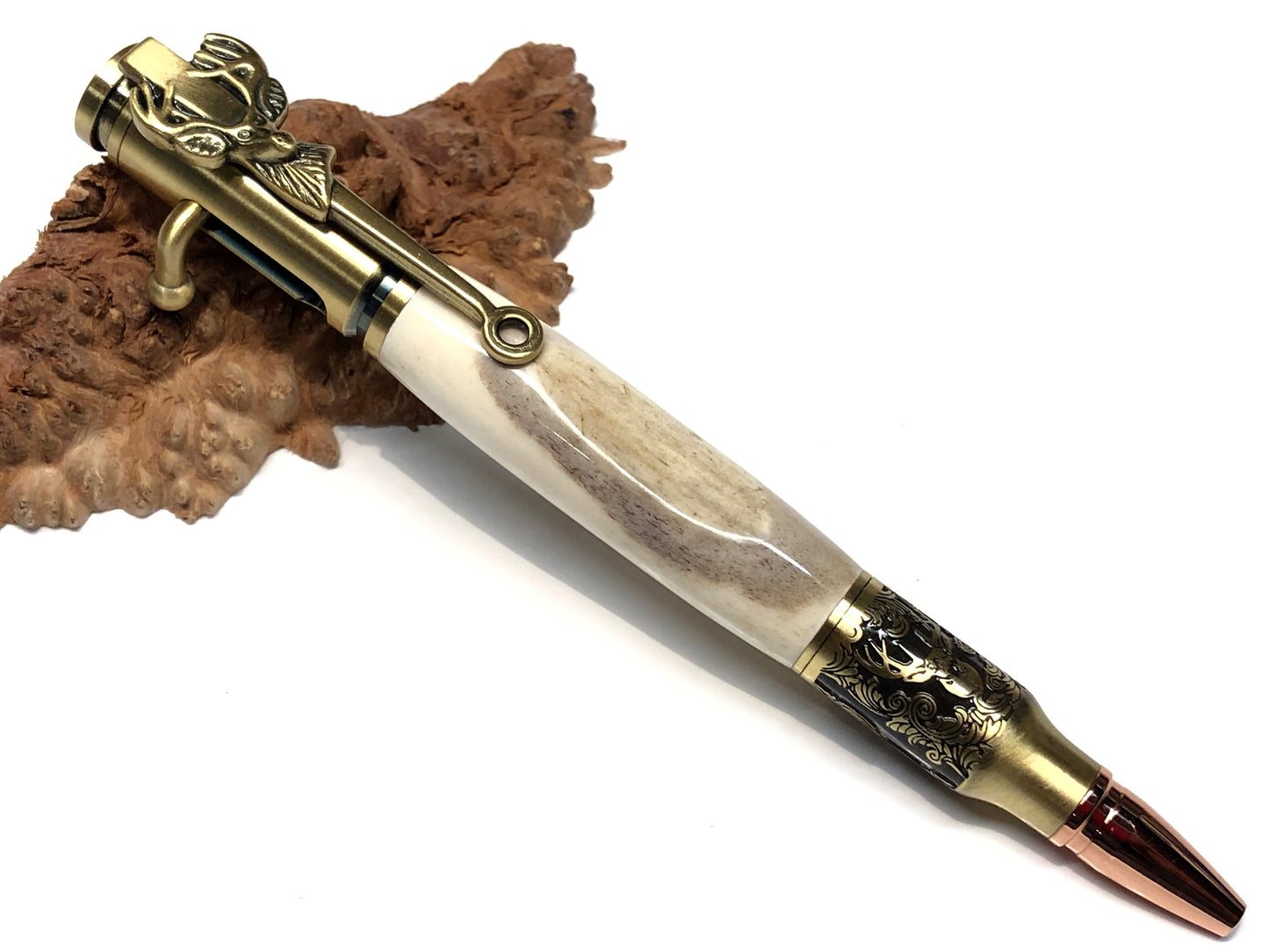 Deer Hunter / Antique Brass - Whitetail Antler