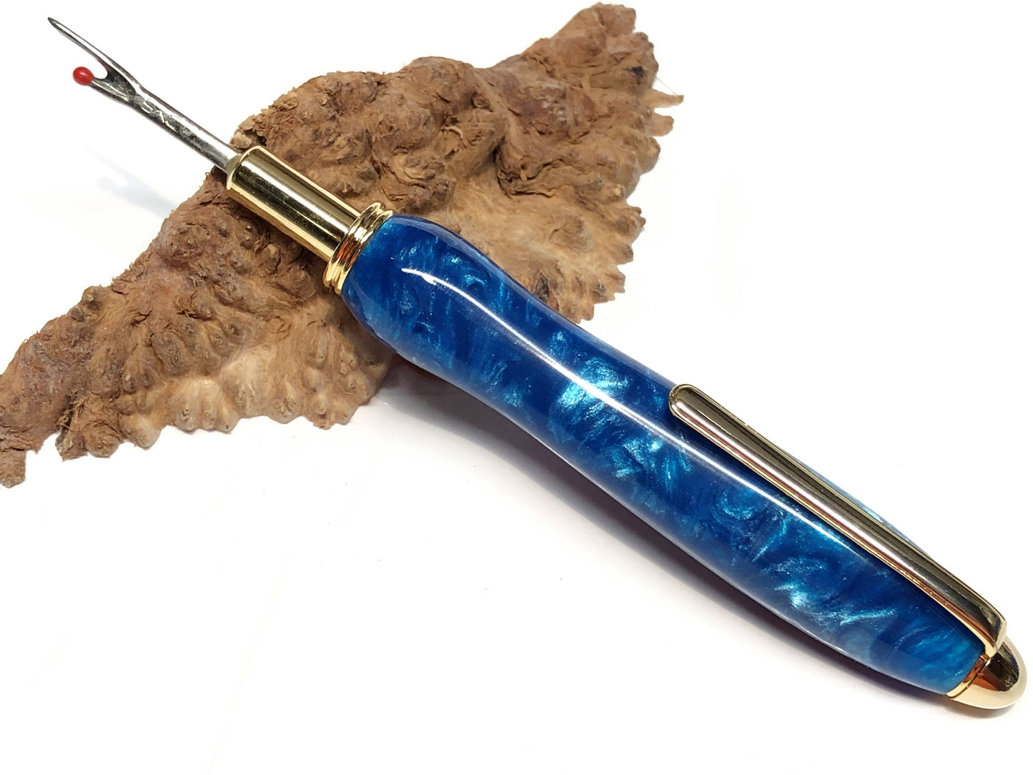 Seam Ripper / Single Blade - "Brilliant Blue" Custom Resin