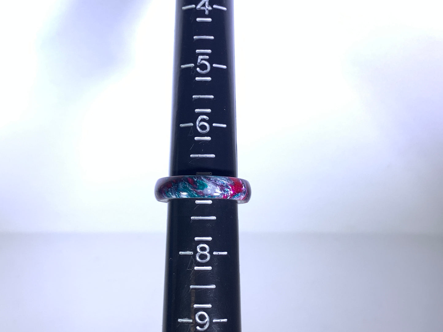 Ring / 4mm Stainless Steel - Resin / Jaded Rose - Size 7