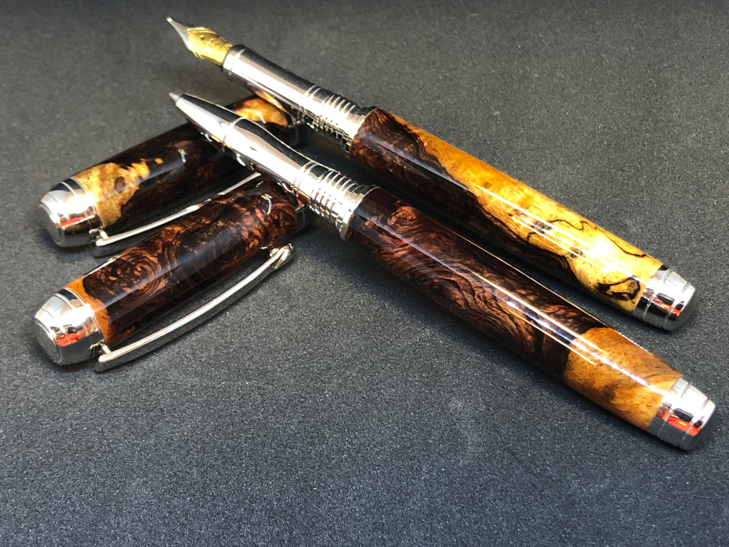 Mistral Rollerball / Rhodium - Wood / Honduran Rosewood Burl