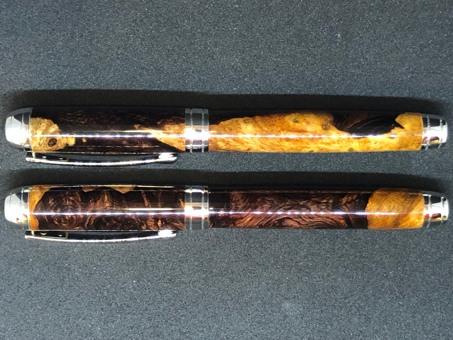 Mistral Fountain / Rhodium - Wood / Honduran Rosewood Burl