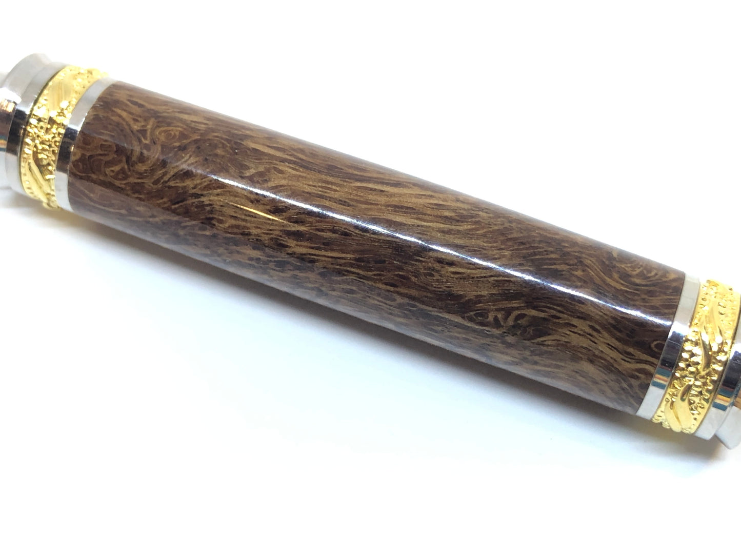Majestic Jr Desk Set / Rhodium and 22kt Gold - Wood / Spaghetti Oak