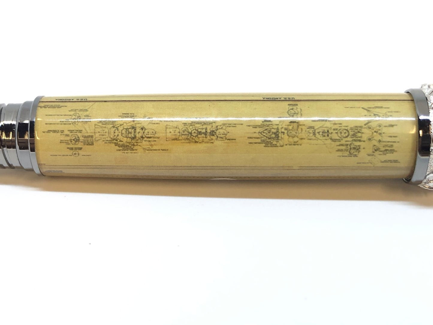 Aaron Rollerball / Black Titanium and Rhodium - Custom / Pearl Harbor Clear Cast w/COA