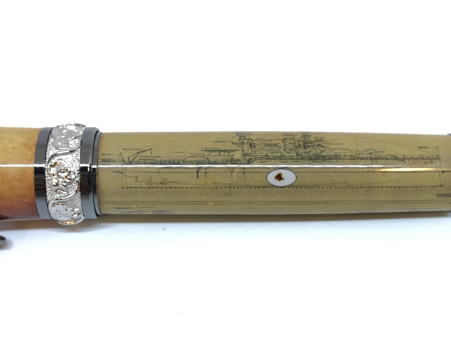 Aaron Rollerball / Black Titanium and Rhodium - Custom / Pearl Harbor Clear Cast w/COA