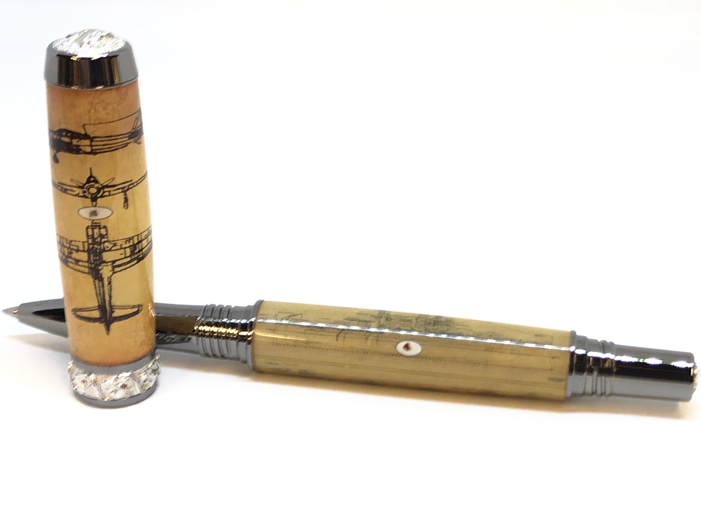 Aaron Rollerball / Black Titanium and Rhodium - Custom / Pearl Harbor Clear Cast w/COA