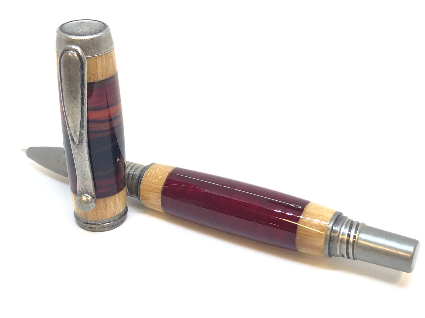 George Rollerball / Antique Silver - Resin / Needle and Thread Clear Cast